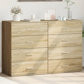 2 Stk. Sideboards aus Sonoma Eiche aus Holzwerkstoff 60x39x80 cm von vidaXL, Sideboards - Ref: Foro24-3276625, Preis: 186,88 ...