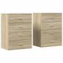 2 Stk. Sideboards aus Sonoma Eiche aus Holzwerkstoff 60x39x80 cm von vidaXL, Sideboards - Ref: Foro24-3276625, Preis: 187,11 ...