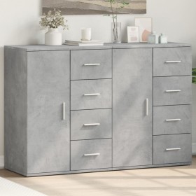 Aparadores 2 uds madera de ingeniería gris hormigón 59x39x80 cm de vidaXL, Aparadores - Ref: Foro24-3276633, Precio: 188,99 €...