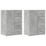 2 gray concrete effect engineered wood sideboards 59x39x80 cm by vidaXL, Sideboards - Ref: Foro24-3276633, Price: 190,16 €, D...