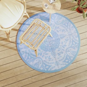 Outdoor light blue PP Ø120 cm carpet by vidaXL, Outdoor protectors - Ref: Foro24-368498, Price: 21,99 €, Discount: %