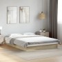 Sonoma oak engineered wood bed frame 140x200 cm by vidaXL, Beds and slatted bases - Ref: Foro24-842023, Price: 98,14 €, Disco...