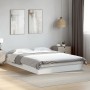 White engineered wood bed frame 135x190 cm by vidaXL, Beds and slatted bases - Ref: Foro24-842042, Price: 89,26 €, Discount: %