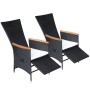 Reclining garden chairs and cushions 2 pcs black synthetic rattan by vidaXL, Garden chairs - Ref: Foro24-47683, Price: 233,71...