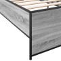 Sonoma gray metal engineered wood bed frame 100x200 cm by vidaXL, Beds and slatted bases - Ref: Foro24-845239, Price: 92,03 €...