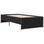 Estructura de cama madera de ingeniería y metal negra 75x190 cm de vidaXL, Camas y somieres - Ref: Foro24-845251, Precio: 85,...