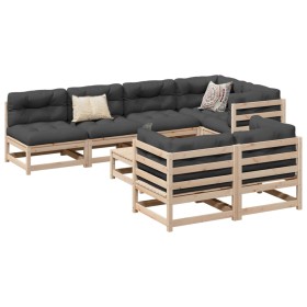 Set mit 8 Gartensofas mit Kissen aus massivem Kiefernholz von vidaXL, Gartensets - Ref: Foro24-3299346, Preis: 761,33 €, Raba...