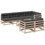 8-piece garden sofa set with solid pine wood and cushions by vidaXL, Garden sets - Ref: Foro24-3299346, Price: 761,33 €, Disc...