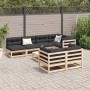 8-piece garden sofa set with solid pine wood and cushions by vidaXL, Garden sets - Ref: Foro24-3299346, Price: 761,33 €, Disc...