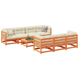 Set Gartensofas 8-teilig mit Zirbenholzkissen wachsbraun von vidaXL, Gartensets - Ref: Foro24-3299325, Preis: 905,99 €, Rabat...