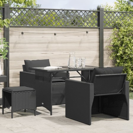 Set mit 4 Gartensofas mit Kissen Kunstrattan schwarz von vidaXL, Gartensets - Ref: Foro24-366359, Preis: 240,44 €, Rabatt: %