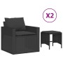 Set mit 4 Gartensofas mit Kissen Kunstrattan schwarz von vidaXL, Gartensets - Ref: Foro24-366359, Preis: 240,44 €, Rabatt: %