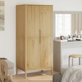 FLORO wardrobe made of solid pine wood in brown wax finish 77x53x171 cm by vidaXL, Wardrobes - Ref: Foro24-374005, Price: 332...