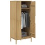 FLORO wardrobe made of solid pine wood in brown wax finish 77x53x171 cm by vidaXL, Wardrobes - Ref: Foro24-374005, Price: 333...