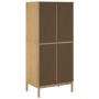 FLORO wardrobe made of solid pine wood in brown wax finish 77x53x171 cm by vidaXL, Wardrobes - Ref: Foro24-374005, Price: 333...