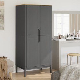 FLORO wardrobe made of solid gray pine wood 77x53x171 cm by vidaXL, Wardrobes - Ref: Foro24-374007, Price: 247,63 €, Discount: %