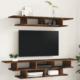 Muebles de TV de pared madera ingeniería roble ahumado de vidaXL, Muebles TV - Ref: Foro24-840734, Precio: 56,99 €, Descuento: %