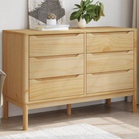 Comfortable FLORO solid pine wood chest of drawers in brown wax by vidaXL, Drawers - Ref: Foro24-374011, Price: 282,11 €, Dis...