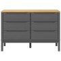 Comfortable FLORO solid pine wood dresser in gray. by vidaXL, Drawers - Ref: Foro24-374013, Price: 207,95 €, Discount: %