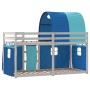 Bunk bed with curtains solid blue pine wood 90x190 cm by vidaXL, Beds and slatted bases - Ref: Foro24-3283998, Price: 214,76 ...