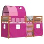 Bunk bed with curtains solid pink pine wood 90x200 cm by vidaXL, Beds and slatted bases - Ref: Foro24-3284038, Price: 194,98 ...