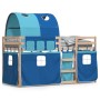 Bunk bed with curtains solid blue pine wood 90x200 cm by vidaXL, Beds and slatted bases - Ref: Foro24-3284019, Price: 186,24 ...