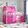 Bunk bed with curtains solid pink pine wood 90x200 cm by vidaXL, Beds and slatted bases - Ref: Foro24-3283987, Price: 266,43 ...