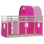 Bunk bed with curtains solid pink pine wood 90x200 cm by vidaXL, Beds and slatted bases - Ref: Foro24-3283987, Price: 266,43 ...