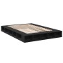 Black engineered wood bed frame 140x200 cm by vidaXL, Beds and slatted bases - Ref: Foro24-3280476, Price: 175,78 €, Discount: %