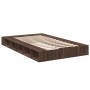 Oak brown engineered wood bed frame 140x190 cm by vidaXL, Beds and slatted bases - Ref: Foro24-3280495, Price: 164,26 €, Disc...