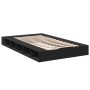 Estructura de cama madera de ingeniería negra 135x190 cm de vidaXL, Camas y somieres - Ref: Foro24-3280497, Precio: 176,41 €,...