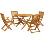 Set de comedor de jardín plegable 5 pzas madera maciza acacia de vidaXL, Conjuntos de jardín - Ref: Foro24-3295248, Precio: 3...