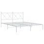 Metal bed frame with white headboard 150x200 cm by vidaXL, Beds and slatted bases - Ref: Foro24-376553, Price: 112,99 €, Disc...