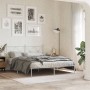 Metal bed frame with white headboard 150x200 cm by vidaXL, Beds and slatted bases - Ref: Foro24-376553, Price: 112,99 €, Disc...