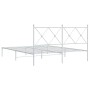 Metal bed frame with white headboard 150x200 cm by vidaXL, Beds and slatted bases - Ref: Foro24-376553, Price: 112,99 €, Disc...