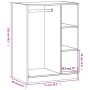 Engineered wood brown oak wardrobe 77x48x102 cm by vidaXL, Dresser Organizers and Bar Hangers - Ref: Foro24-840813, Price: 95...