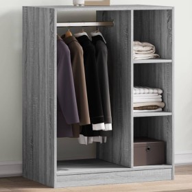 Engineered wood smoked oak wardrobe 77x48x102 cm by vidaXL, Dresser Organizers and Bar Hangers - Ref: Foro24-840811, Price: 9...