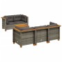 Set de muebles de jardín 6 pzas y cojines ratán sintético gris de vidaXL, Conjuntos de jardín - Ref: Foro24-3261732, Precio: ...