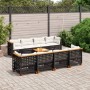 Set aus 8-teiligen Gartensofas und Kissen Kunstrattan schwarz von vidaXL, Gartensets - Ref: Foro24-3261770, Preis: 698,59 €, ...