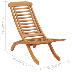 Solid teak wood folding garden chair by vidaXL, Garden chairs - Ref: Foro24-49381, Price: 138,07 €, Discount: %