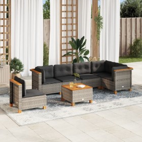 7-piece garden sofa set with gray synthetic rattan cushions by vidaXL, Garden sets - Ref: Foro24-3261876, Price: 523,06 €, Di...