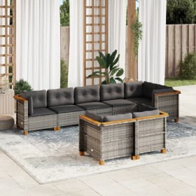 Garden sofa set 8 pieces and gray synthetic rattan cushions by vidaXL, Garden sets - Ref: Foro24-3261888, Price: 631,35 €, Di...