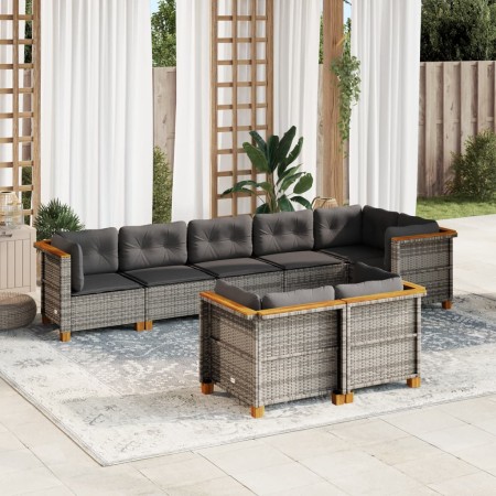 Set mit 8 Gartensofas und Kissen synthetisches Rattangrau von vidaXL, Gartensets - Ref: Foro24-3261888, Preis: 627,34 €, Raba...