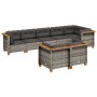 Set mit 8 Gartensofas und Kissen synthetisches Rattangrau von vidaXL, Gartensets - Ref: Foro24-3261888, Preis: 627,34 €, Raba...