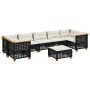 8-piece garden sofa set with black synthetic rattan cushions by vidaXL, Garden sets - Ref: Foro24-3261764, Price: 668,28 €, D...