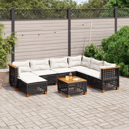 8-piece garden sofa set with black synthetic rattan cushions by vidaXL, Garden sets - Ref: Foro24-3261944, Price: 606,80 €, D...