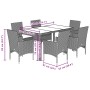 Set comedor jardín 7 pzas y cojines ratán sintético vidrio gris de vidaXL, Conjuntos de jardín - Ref: Foro24-3278558, Precio:...