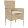 5-teiliges Garten-Esszimmer-Set mit PE-Rattankissen Akazienbeige von vidaXL, Gartensets - Ref: Foro24-3278683, Preis: 404,66 ...