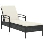 Sun lounger with black synthetic rattan cushion 63x200x81 cm by vidaXL, Loungers - Ref: Foro24-368299, Price: 157,38 €, Disco...