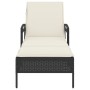 Sun lounger with black synthetic rattan cushion 63x200x81 cm by vidaXL, Loungers - Ref: Foro24-368299, Price: 157,38 €, Disco...